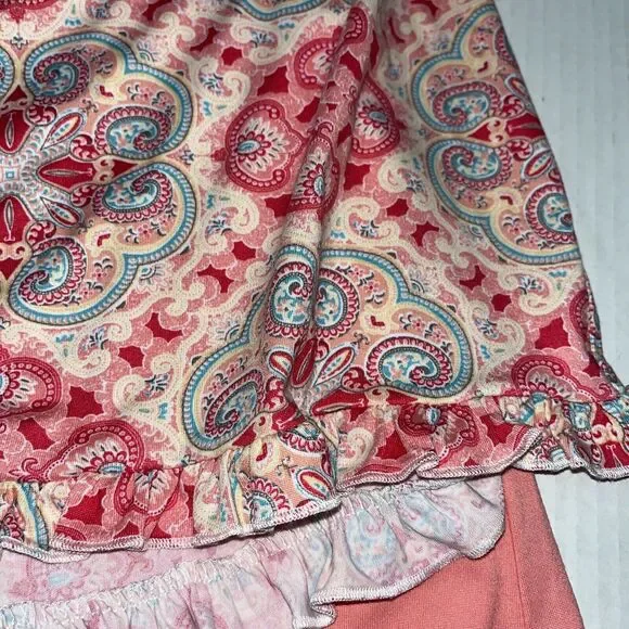 INK+IVY Women's Sleepwear 2pc Set Raglan Sleeve T-Shirt Peach & Pink Size XL NWT - Picture 7 of 7